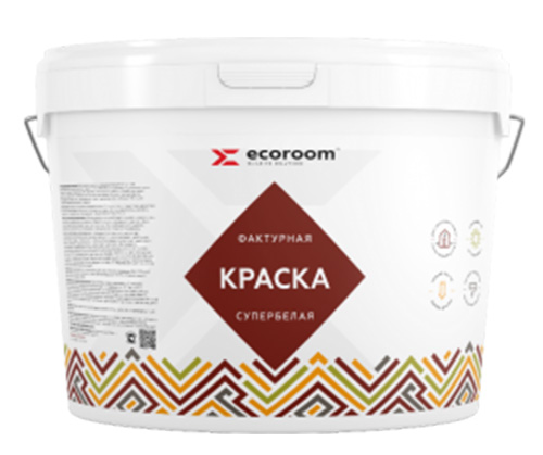 Краска фактурная супербелая для внутренних работ, 16 кг ведро